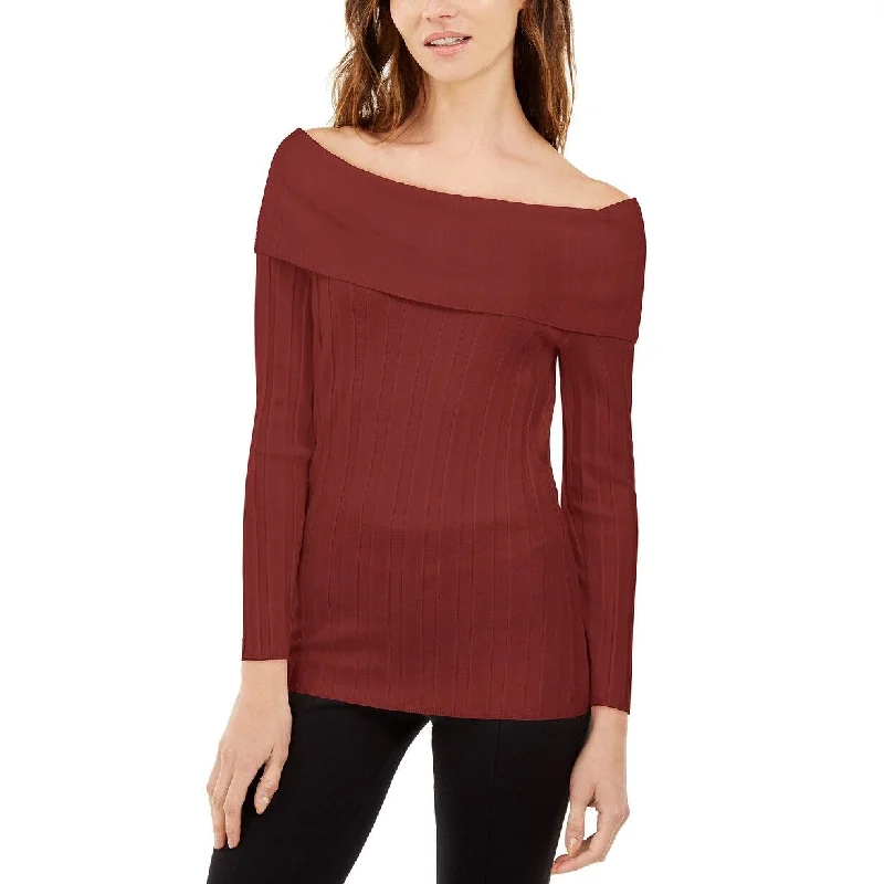 INC International Concepts Women's Off-The-Shoulder Ribbed Sweater Red Size XX_Large - XX-Large