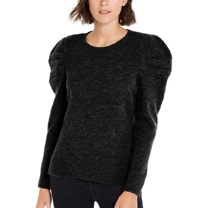 INC International Concepts Women's Puff-Sleeve Sweater Black Size M