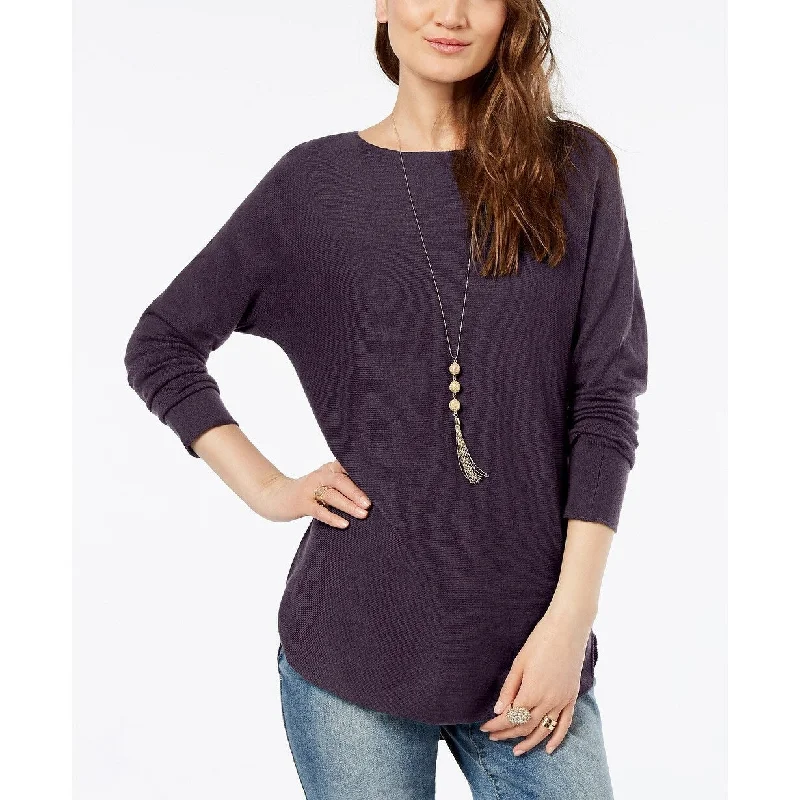 INC International Concepts Women's Shirttail Sweater Purple Size Extra Small