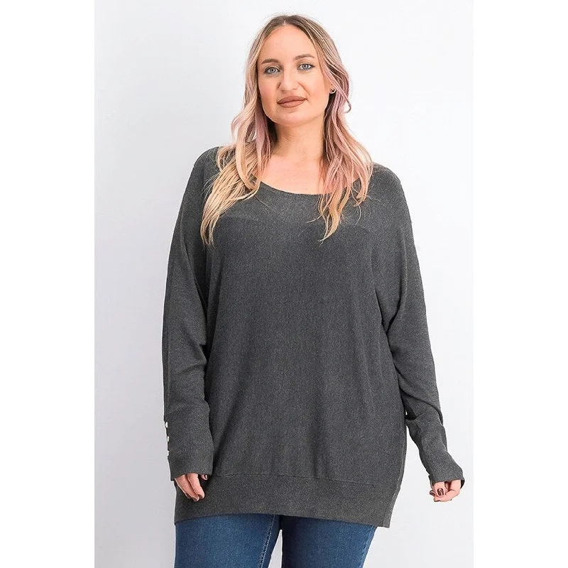 JM Collection Women's Dolman Sweater Grey Size 1X