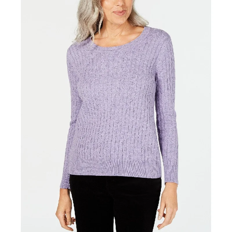 Karen Scott Women's Cable-Knit Sweater Purple Size Small