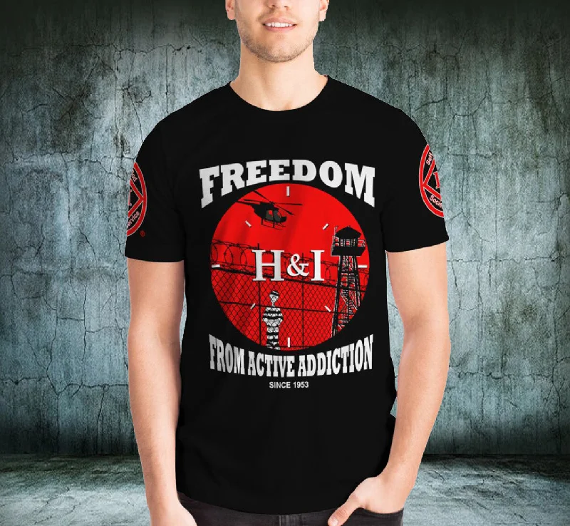 Freedom From Addiction AOP T-shirts