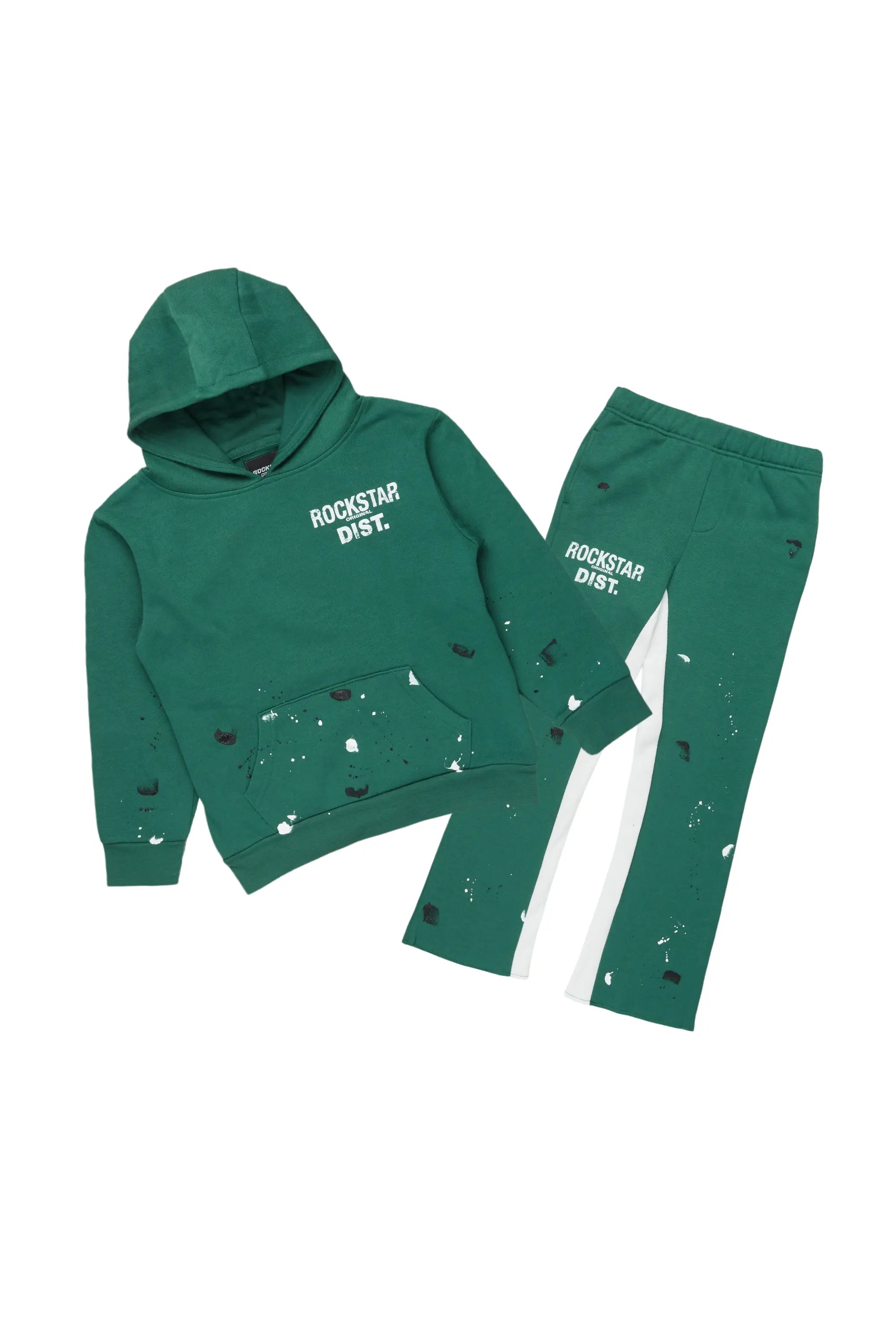 Boys Jaco Green Baggy Fit Pant Set