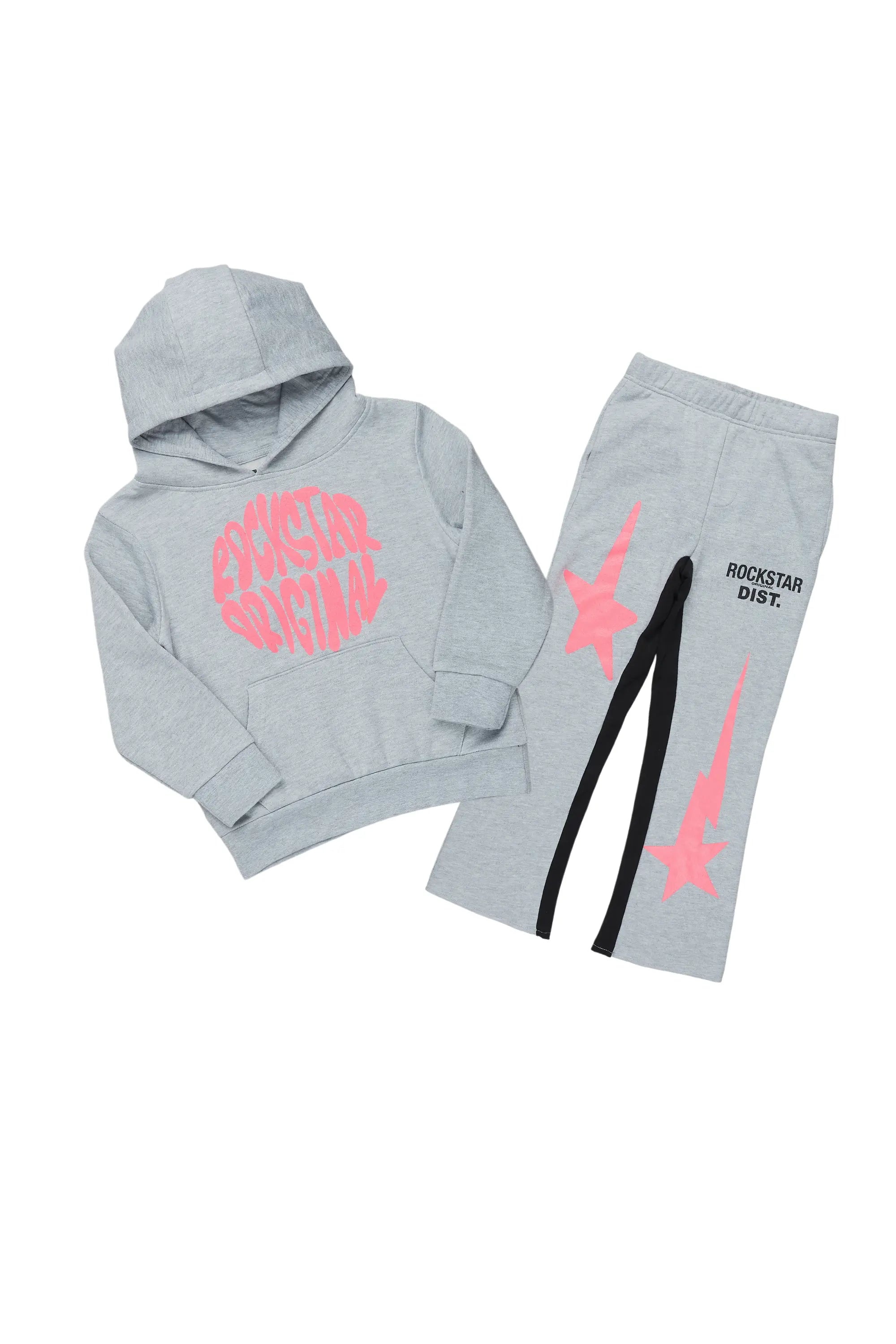 Girls Aria Grey Baggy Fit Pant Set