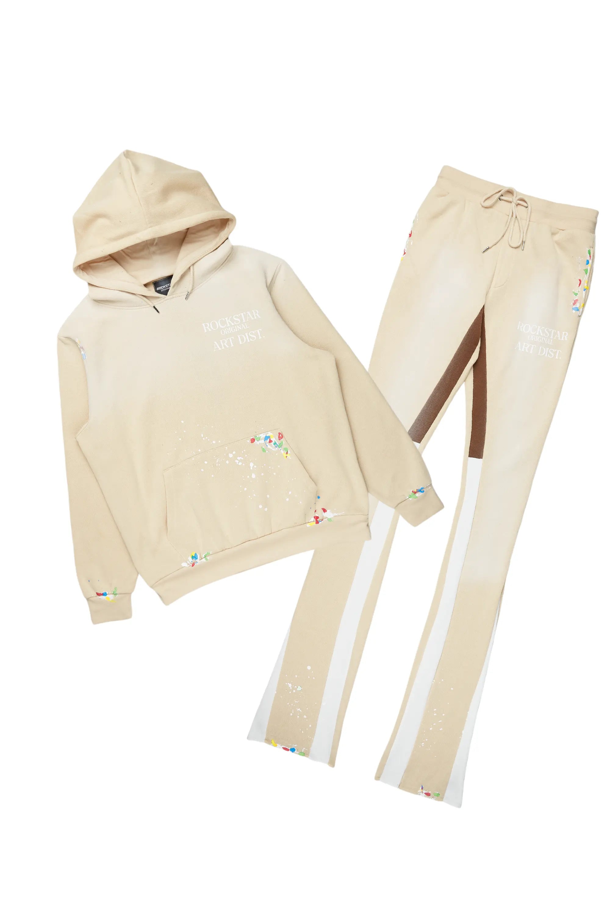 Rockstar Art Dist. Beige/White Super Stacked Pant Set