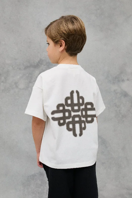 KIDS BLURRED GRAPHIC EMBLEM T-SHIRT - OFF WHITE