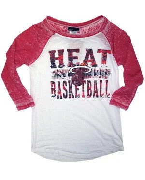 New Era Miami HEAT Ladies Burnout T-Shirt Long Sleeve