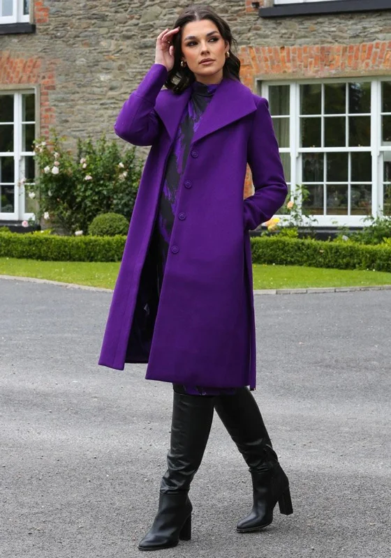 Rant & Rave Bernie Long Sleeve Coat, Purple